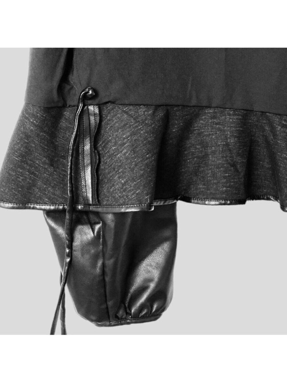 WAYF Women’s Y2K‎ Faux Leather Wrap Top Moto Wester Sz. Small Black Long Sleeve - Picture 7 of 9